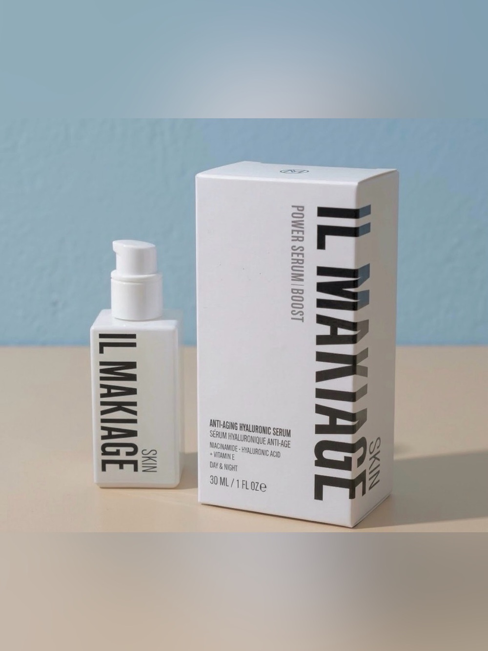 IL MAKIAGE POWER BOOST-ANTI-AGING-HYALURONIC SERUM + VITAMIN E- DAY & NIGHT